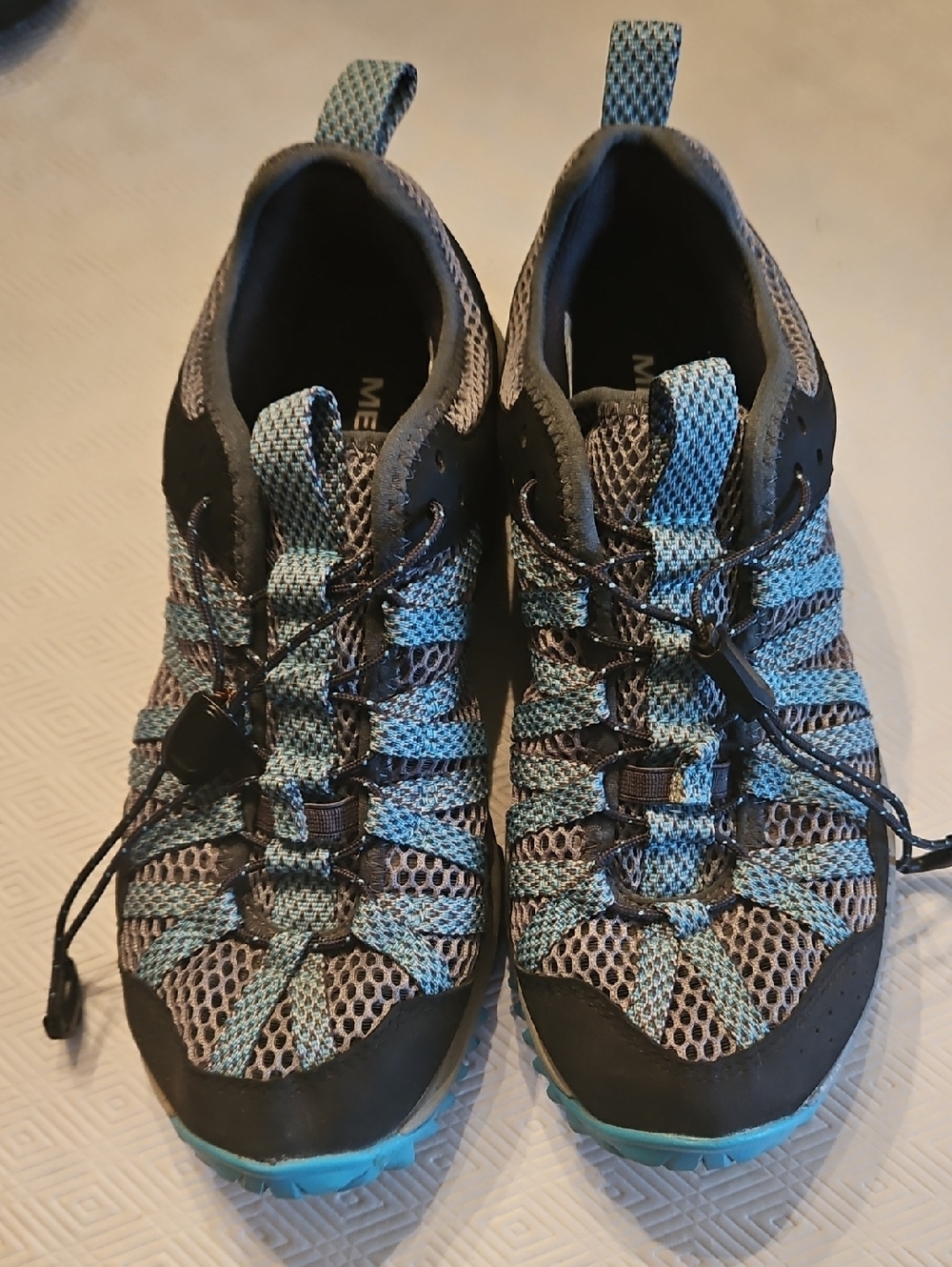Merrell Women's Teal and Gray Trail Athletic Shoes